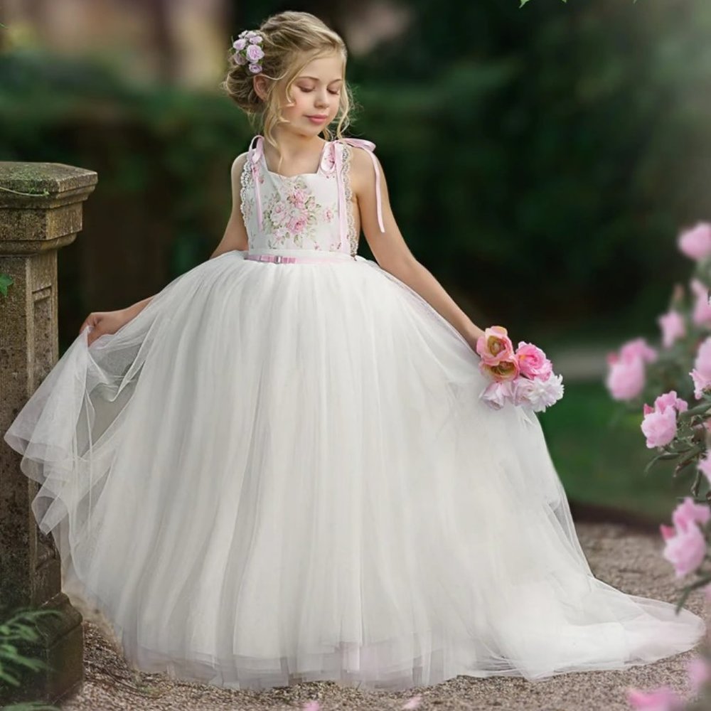 NWT Dollcake Ashes of Roses Frock Gown w Train Girls sz 14 TWEEN
